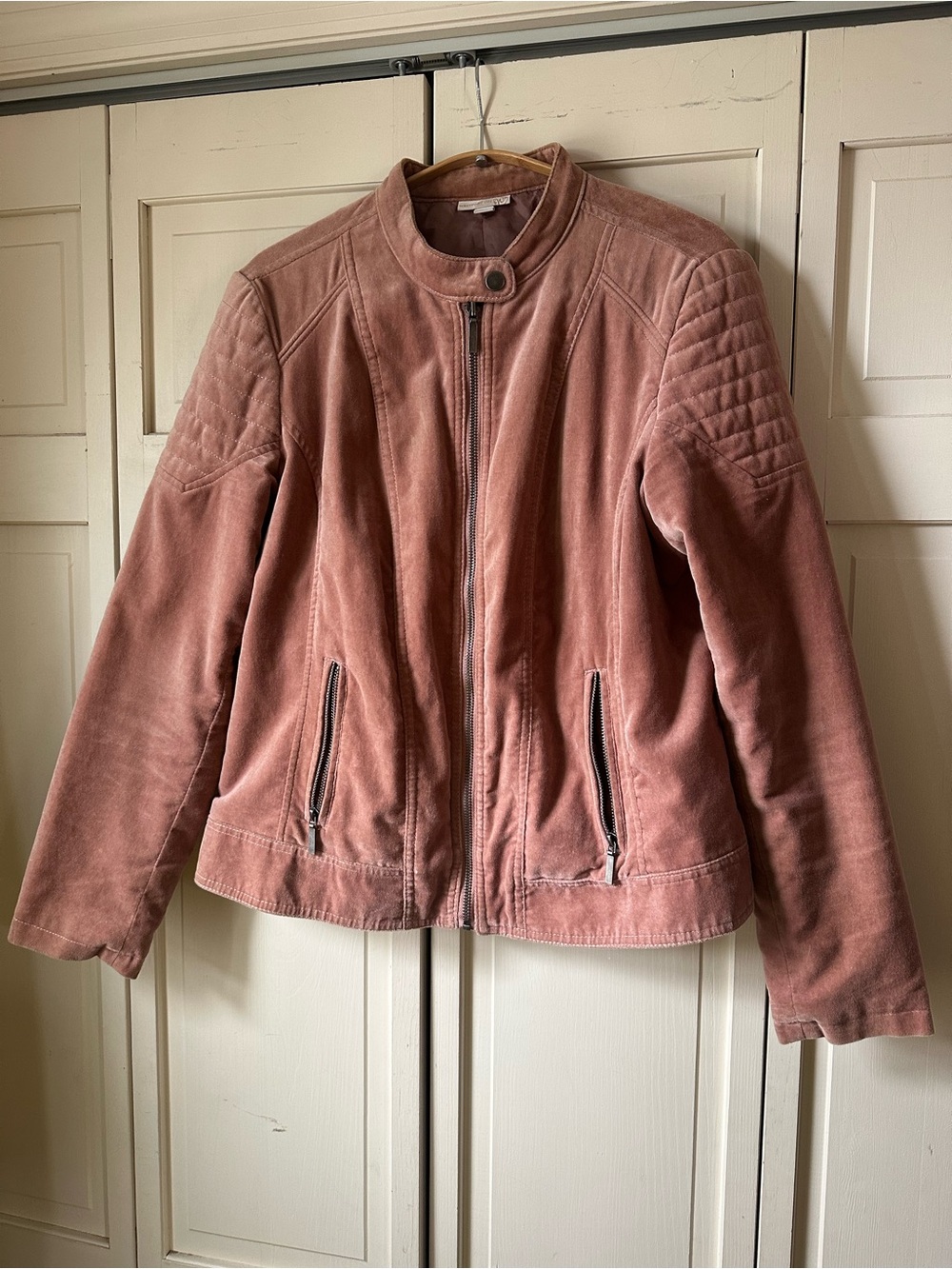 Westport 1962 Dusty Rose Suede Zip Moto Jacket